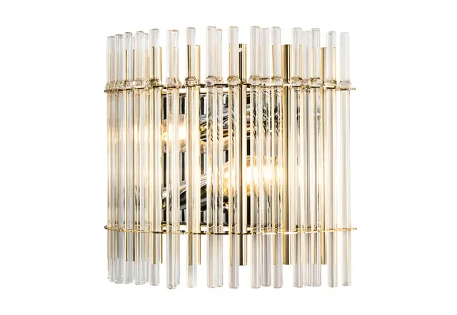 Бра Crystal Lux AURELIO AP2 GOLD+CHROME/TRANSPARENT — хром, ракурс 2