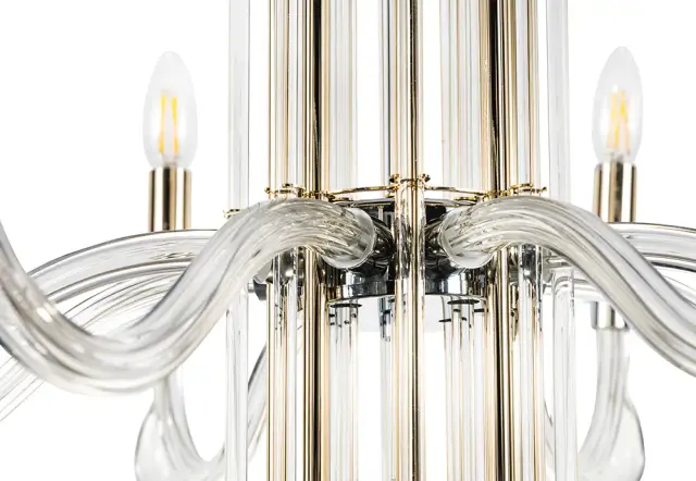 Люстра Crystal Lux AURELIO SP8 GOLD+CHROME/TRANSPARENT — хром, ракурс 4
