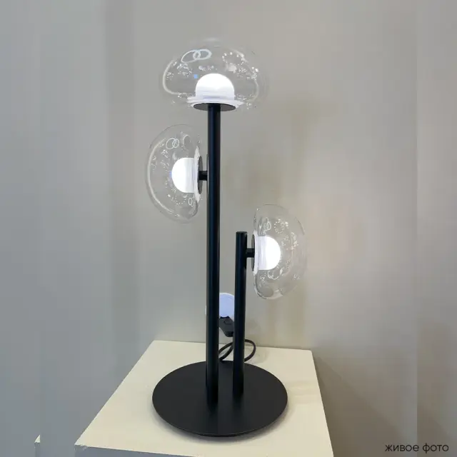 Настольная лампа Crystal Lux BOSQUE LG3 BLACK/TRANSPARENT — черный, ракурс 7