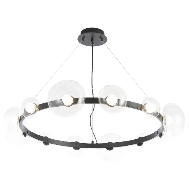 Светильник Crystal Lux BOSQUE SP12 BLACK/TRANSPARENT — черный, ракурс 2