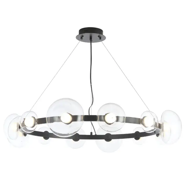 Светильник Crystal Lux BOSQUE SP12 BLACK/TRANSPARENT — черный, ракурс 4
