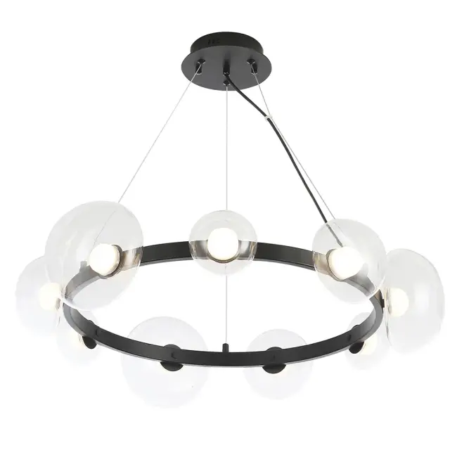 Светильник Crystal Lux BOSQUE SP9 BLACK/TRANSPARENT — черный, ракурс 2