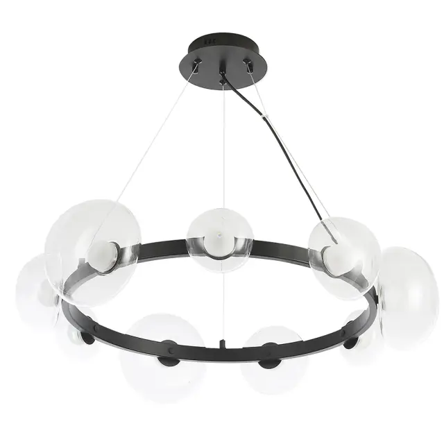 Светильник Crystal Lux BOSQUE SP9 BLACK/TRANSPARENT — черный, ракурс 3