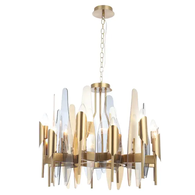 Люстра Crystal Lux CASA SP-PL12 BRASS — латунь, ракурс 2