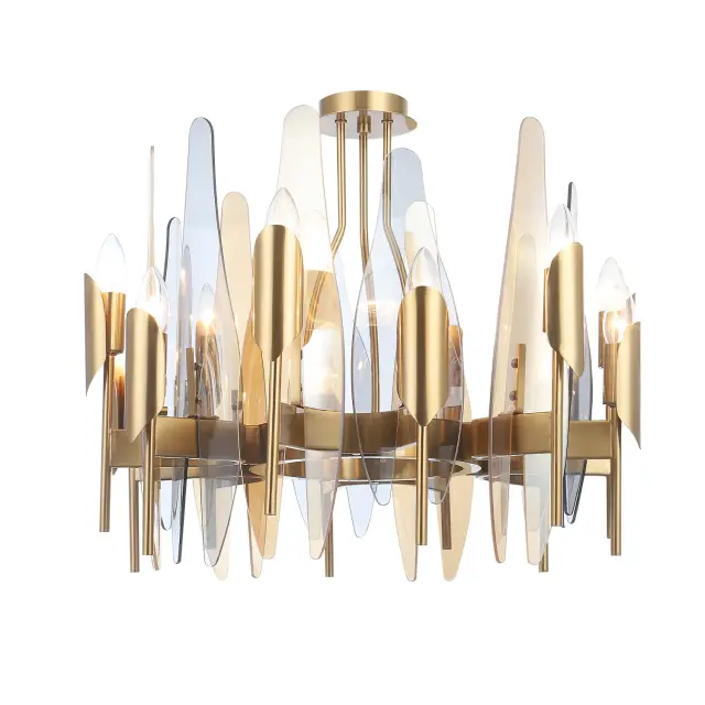 Люстра Crystal Lux CASA SP-PL12 BRASS — латунь, ракурс 3