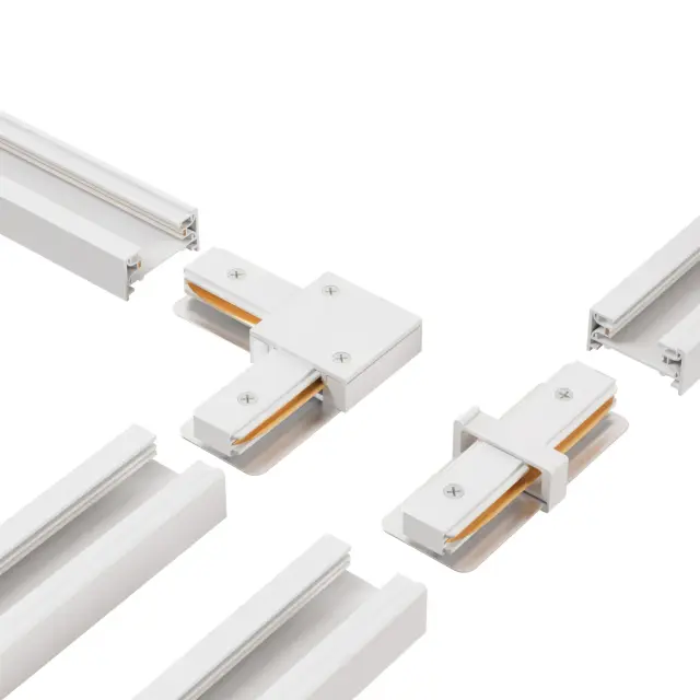 Шинопровод однофазный с питанием и заглушкой Crystal Lux CLT 0.11 01 L1000 WH — белый, ракурс 6