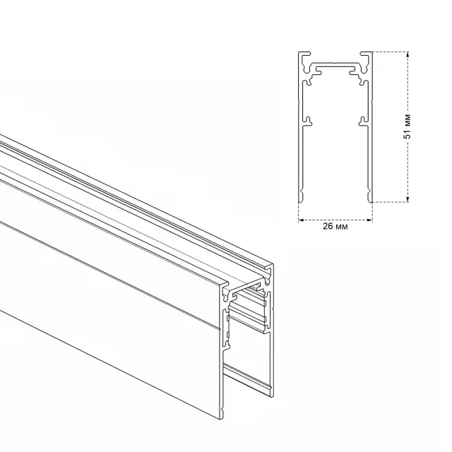 Шинопровод магнитный накладной Crystal Lux CLT 0.113 01 L2000 BL — черный, ракурс 3