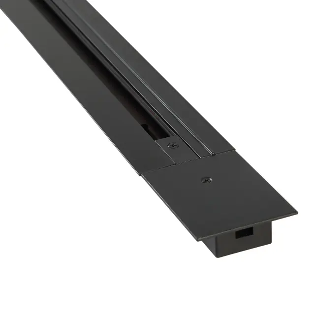 Шинопровод встраиваемый однофазный с питанием и заглушкой Crystal Lux CLT 0.121 01 L1000 BL — черный, ракурс 3