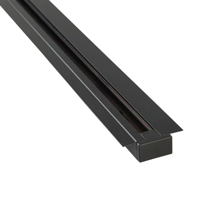 Шинопровод встраиваемый однофазный с питанием и заглушкой Crystal Lux CLT 0.121 01 L1000 BL — черный, ракурс 4