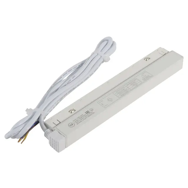 Драйвер для магнитного шинопровода 48V, 100W Crystal Lux CLT 0.203 08 WH — белый, ракурс 3