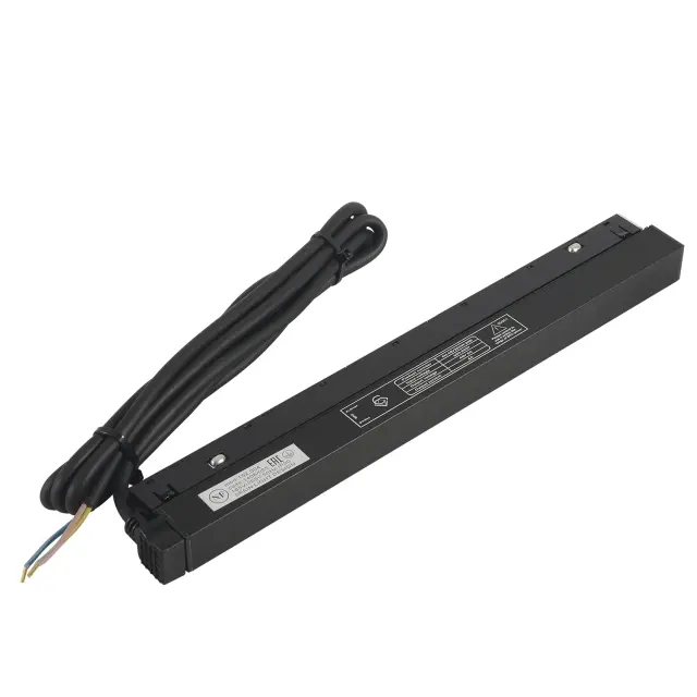 Драйвер для магнитного шинопровода 48V, 200W Crystal Lux CLT 0.203 09 BL — черный, ракурс 3