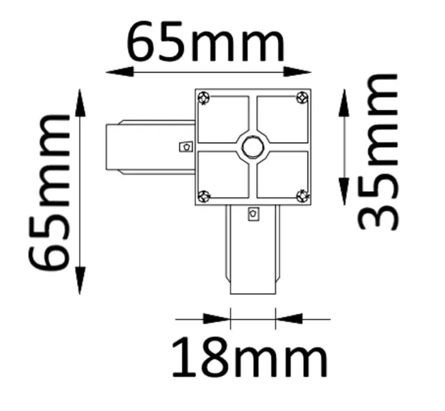 Соединитель L-образный(однофазный) Crystal Lux CLT 0.211 02 BL — черный, ракурс 2