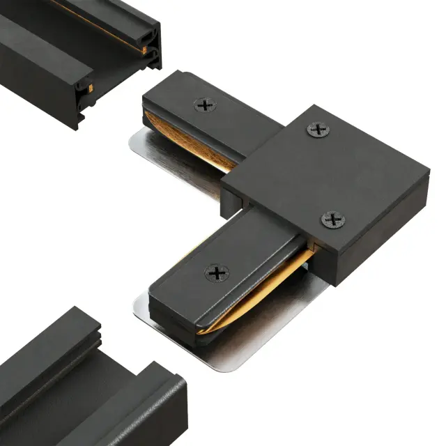Соединитель L-образный(однофазный) Crystal Lux CLT 0.211 07 BL — черный, ракурс 5
