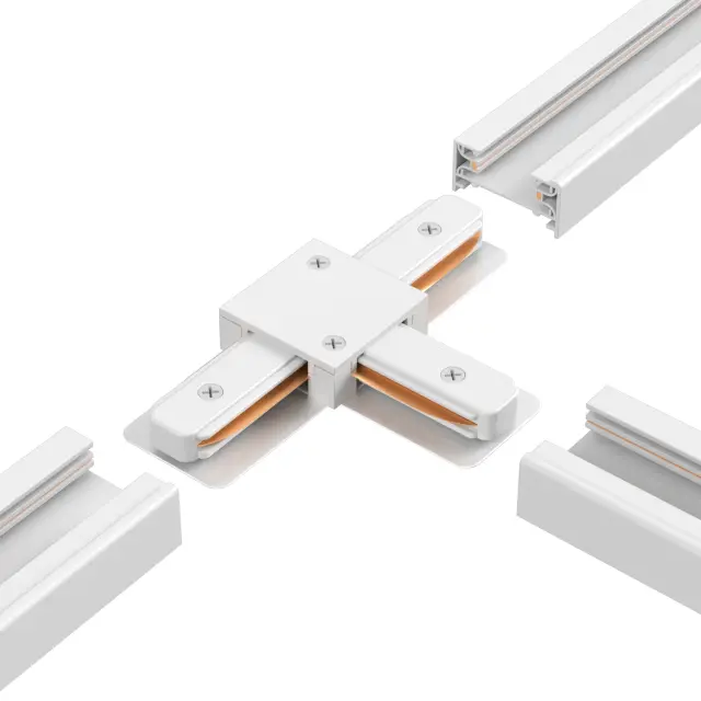 Соединитель T-образный(однофазный) Crystal Lux CLT 0.211 08 WH — белый, ракурс 5