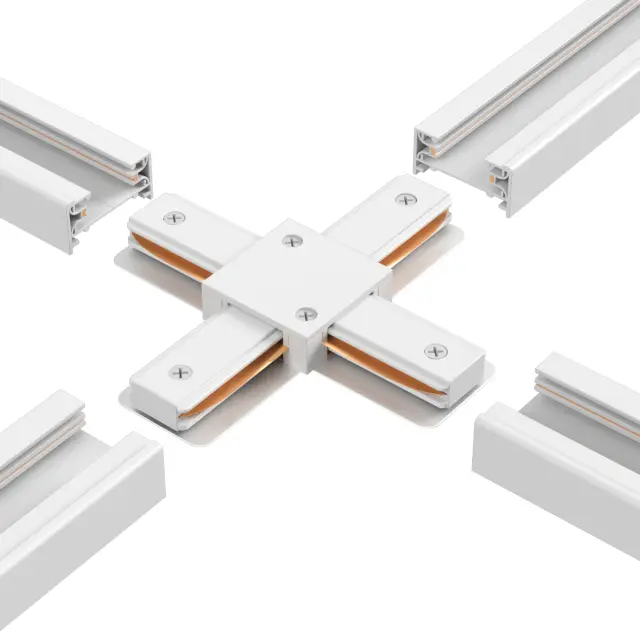 Соединитель X-образный(однофазный) Crystal Lux CLT 0.211 09 WH — белый, ракурс 5