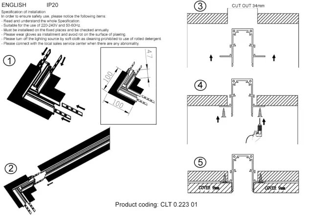 Соединитель для магнитного встраиваемого шинопровода угловой Crystal Lux CLT 0.223 01 BL — черный, ракурс 2