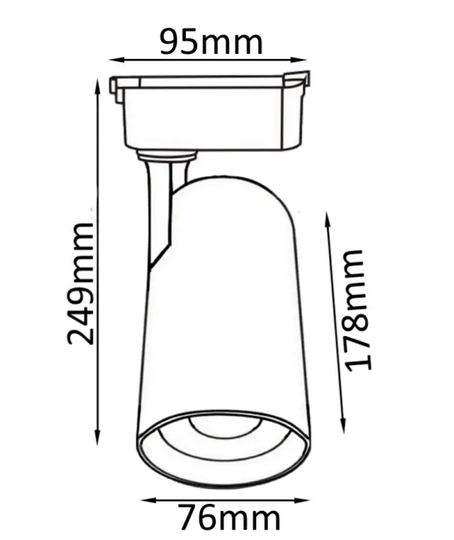 Светильник для однофазного шинопровода Crystal Lux CLT 0.31 006 30W BL — черный, ракурс 6