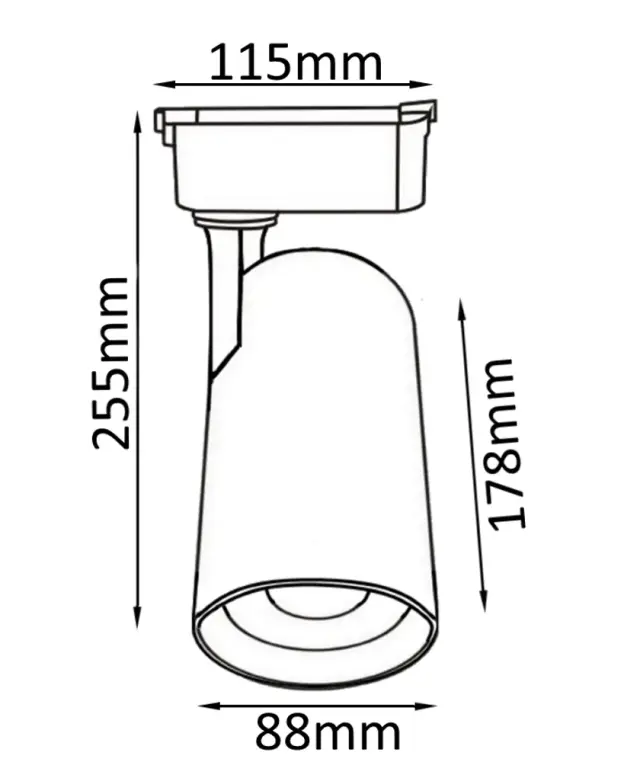 Светильник для однофазного шинопровода Crystal Lux CLT 0.31 006 40W BL — черный, ракурс 2