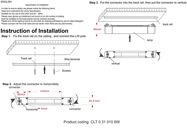 Светильник для однофазного шинопровода Crystal Lux CLT 0.31 010 6W BL M4000K — черный, ракурс 2