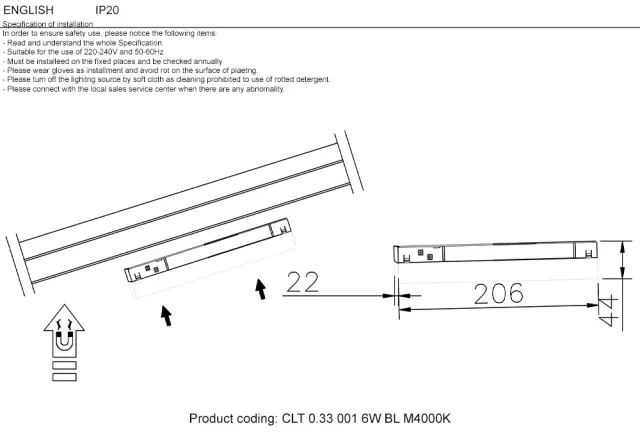 Светильник для магнитного шинопровода Crystal Lux CLT 0.33 001 6W BL M4000K — черный, ракурс 2