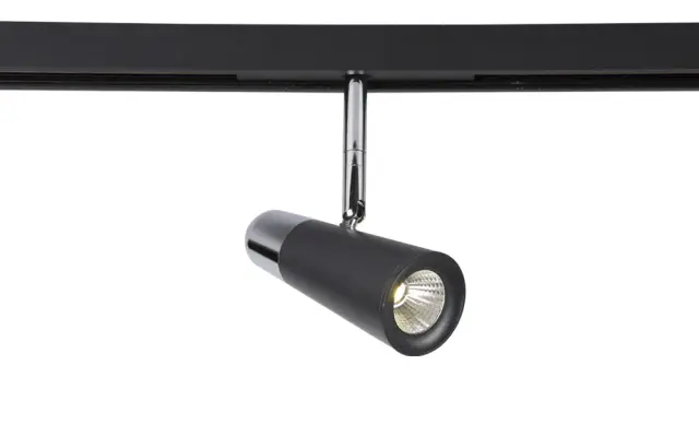 Светильник для магнитного шинопровода Crystal Lux CLT 0.33 006 12W BL-CH 4000K — черный, ракурс 3