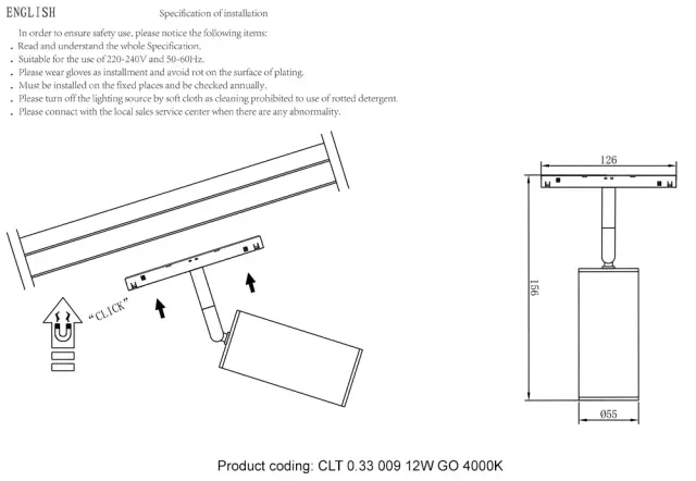 Светильник для магнитного шинопровода Crystal Lux CLT 0.33 009 12W GO 4000K — черный, ракурс 3