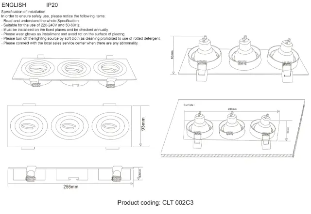 Точечный светильник Crystal Lux CLT 002C3 BL — черный, ракурс 4