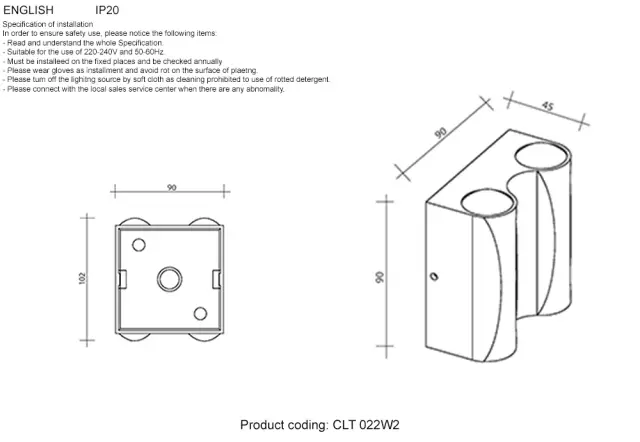 Настенный уличный светильник Crystal Lux CLT 022W2 BL 4000K — черный, ракурс 5