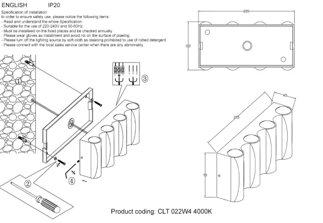 Настенный уличный светильник Crystal Lux CLT 022W4 BL 4000K — черный, ракурс 4