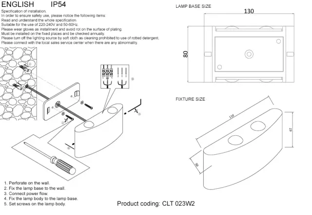 Бра Crystal Lux CLT 023W2 WH — белый, ракурс 3