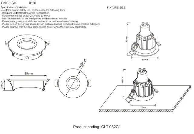 Точечный светильник Crystal Lux CLT 032C1 WH — белый, ракурс 3