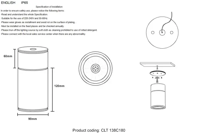 Точечный светильник Crystal Lux CLT 138C180 BL — черный, ракурс 3