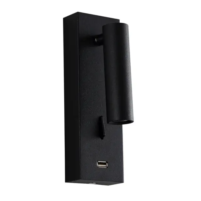 Бра Crystal Lux CLT 210W USB BL — черный, ракурс 3