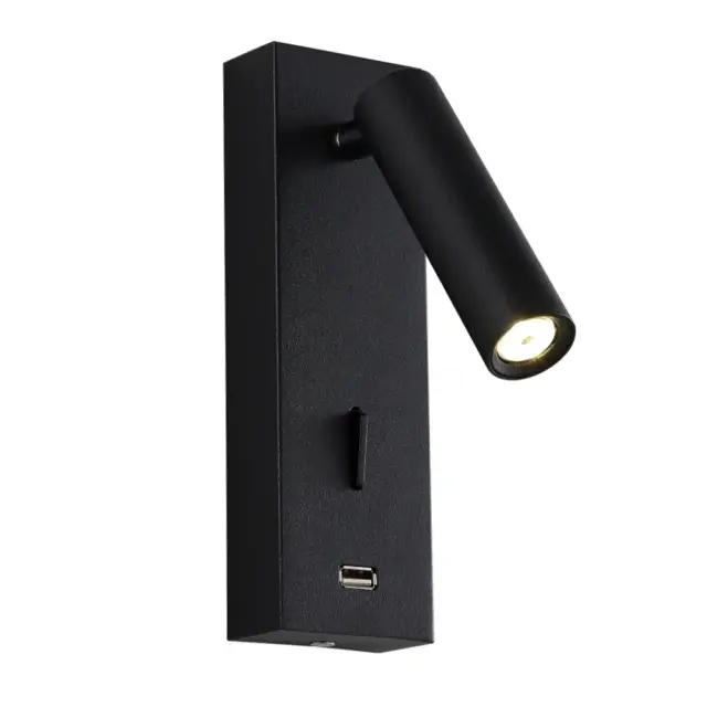 Бра Crystal Lux CLT 210W USB BL — черный, ракурс 4