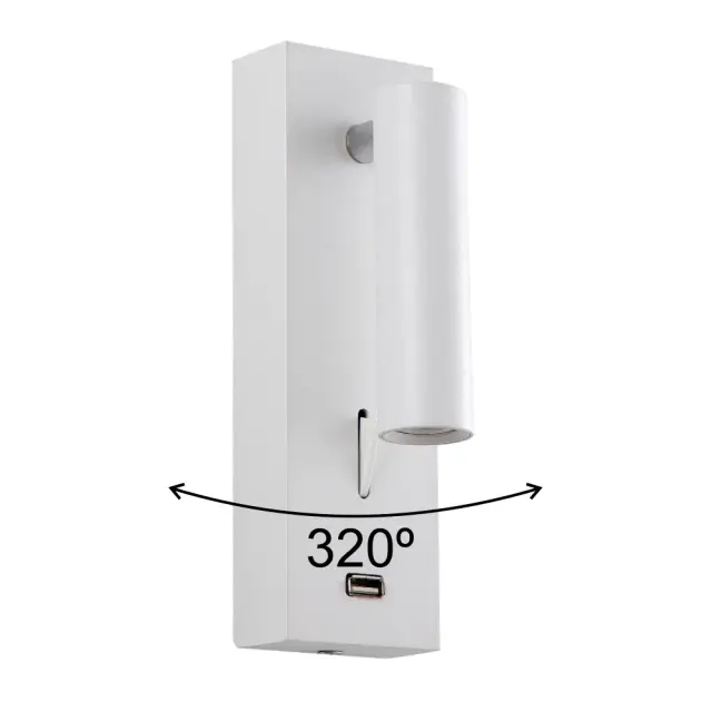 Бра Crystal Lux CLT 210W USB WH — белый, ракурс 2