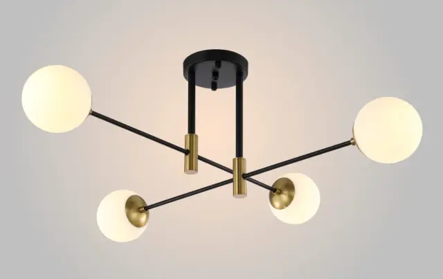 Люстра Crystal Lux FIDEL PL4 BLACK — черный, ракурс 3