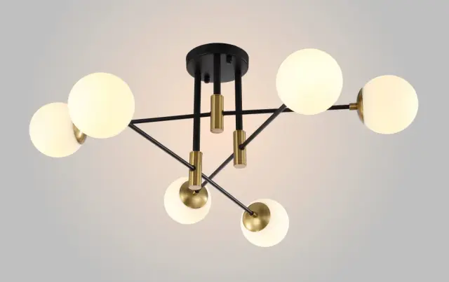 Люстра Crystal Lux FIDEL PL6 BLACK — черный, ракурс 3