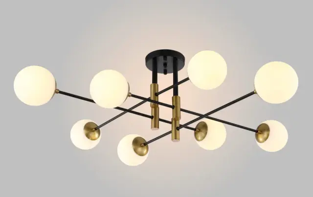 Люстра Crystal Lux FIDEL PL8 BLACK — черный, ракурс 3