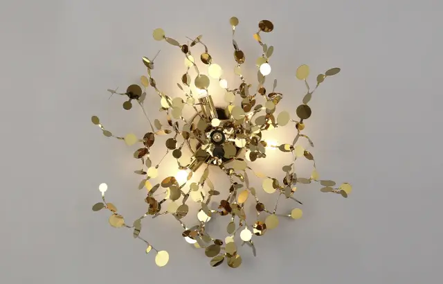 Бра Crystal Lux GARDEN AP-PL3 D400 GOLD — золотой, ракурс 3