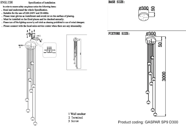 Светильник Crystal Lux GASPAR SP9 D300 WHITE — белый, ракурс 5