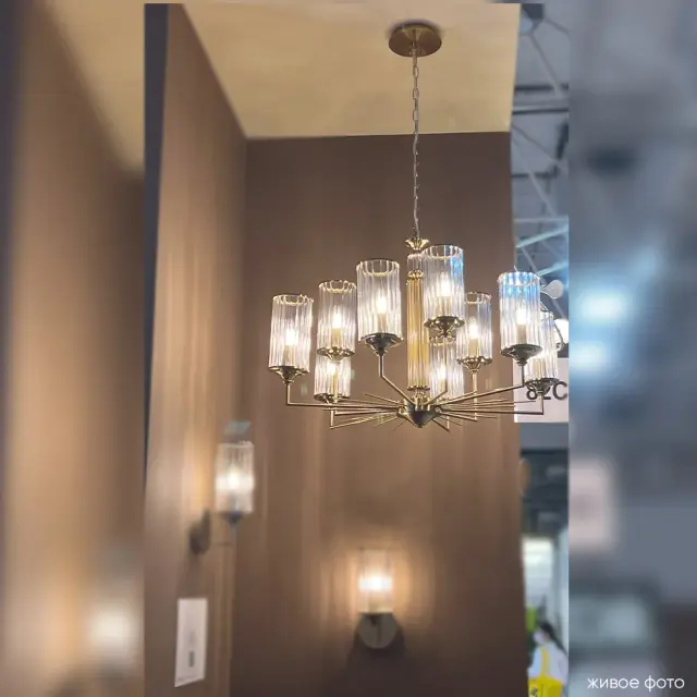 Люстра Crystal Lux GLORIA SP9 BRASS — латунь, ракурс 8