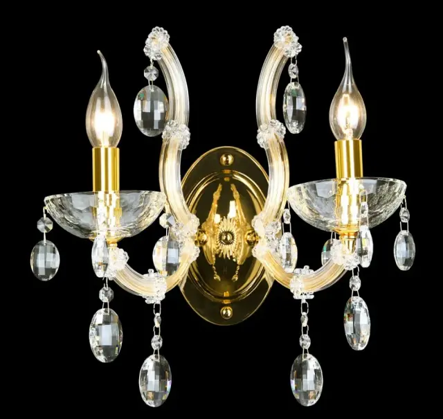Бра Crystal Lux HOLLYWOOD AP2 GOLD — золотой, ракурс 3
