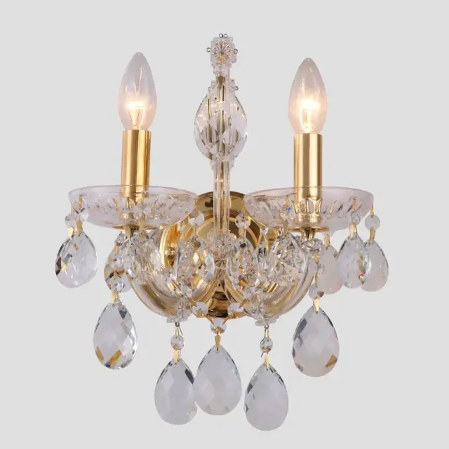 Бра Crystal Lux ISABEL AP2 GOLD/TRANSPARENT — золотой, ракурс 2