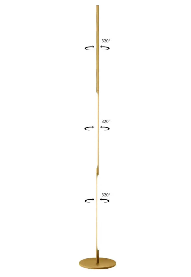 Торшер Crystal Lux LARGO PT25W GOLD — золотой, ракурс 4