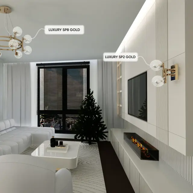 Бра Crystal Lux LUXURY AP2 GOLD — золотой, ракурс 6