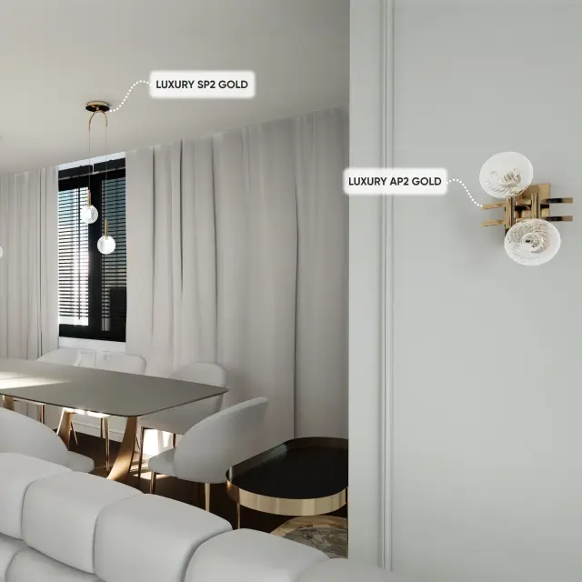 Бра Crystal Lux LUXURY AP2 GOLD — золотой, ракурс 7