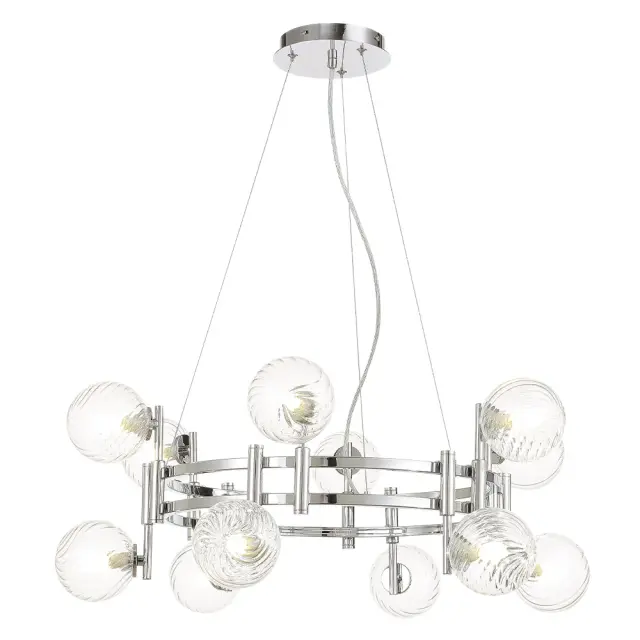 Люстра Crystal Lux LUXURY SP12 CHROME — хром, ракурс 3