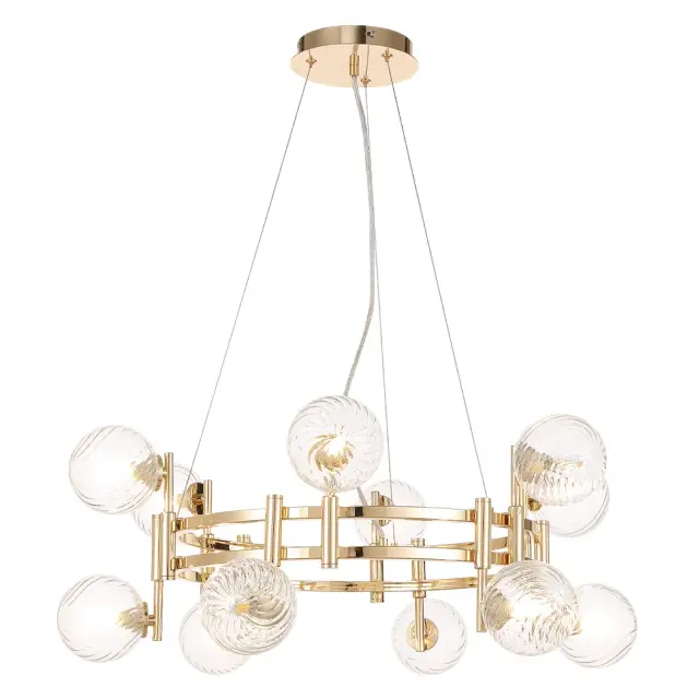 Люстра Crystal Lux LUXURY SP12 GOLD — золотой, ракурс 2