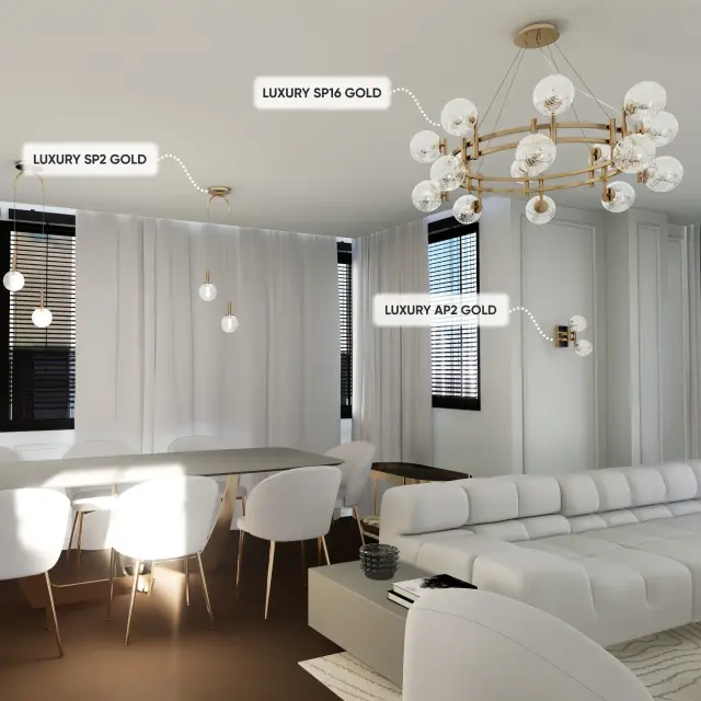 Люстра Crystal Lux LUXURY SP16 GOLD — золотой, ракурс 5