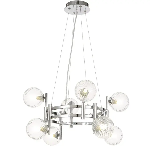 Люстра Crystal Lux LUXURY SP8 CHROME — хром, ракурс 3